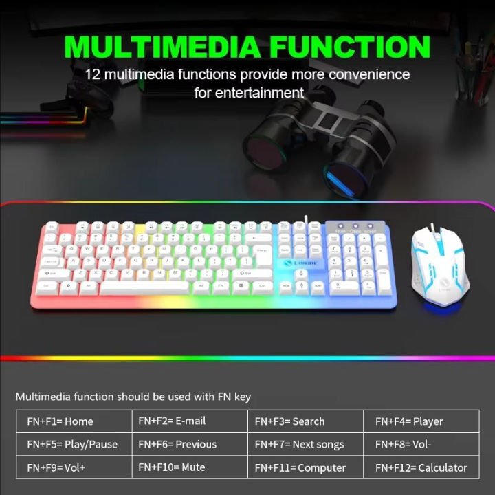 GTX350%20Gaming%20Keyboard%20Mouse%20Combos%20Computer%20Laptop%20Backlight%20Gamer%20Kit%20LED%20Wired%20Usb%20Keyboard%20GTX350%20Set-Black%20-%20Image%203