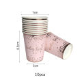 Rose Gold Party Disposable Tableware Set Light Powder Paper Plates Cups Straws Kids Birthday Party Decorations Babyshower Girl.
