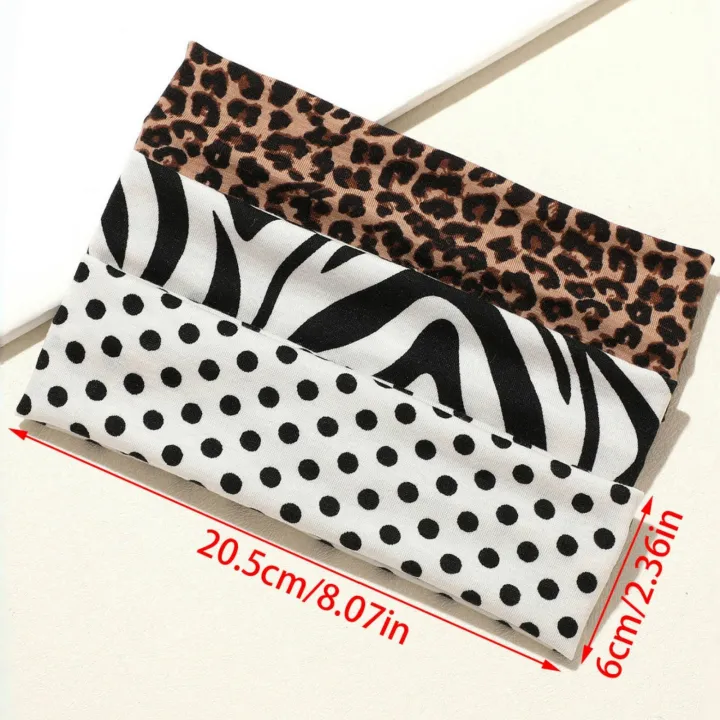 3PCS%20Retro-Style%20Animal%20Print%20&%20Polka%20Dot%20Women's%20Fashion%20Sports%20Hair%20Bands,%20Suitable%20for%20Daily%20Life,%20Street%20Dance%20&%20Outing%20Scen%20-%20Image%205