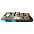 3 Burner Toughened Tempered Glass Top Automatic Gas Stove. 