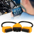 16 Pin OBD Extend OBD2 Splitter Cable 1 To 2 Converter Adapter Wire Car Extension Cord Multi-Function Connection Extension Cable. 
