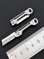 1Pc Outdoor Camping Supplies Stainless Steel Folding Mini Square Head Multi-function Pocket Keychain Pendant.
