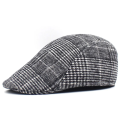 British Style Gentleman Golf Baseball Hat Wool Beret Cap Retro Newsboy Painters Plaid Check Printed Hat Waiter Cabbie Flat Visor. 
