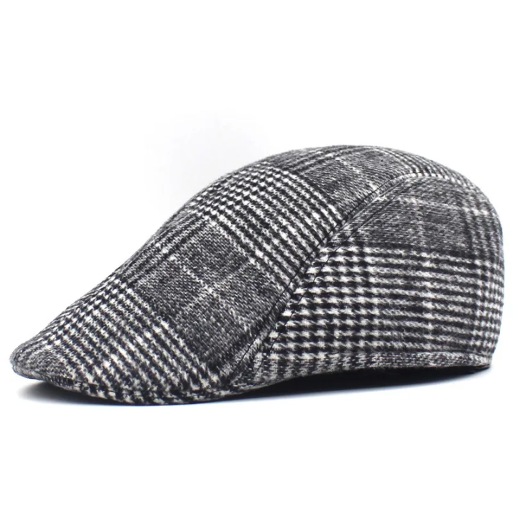 British%20Style%20Gentleman%20Golf%20Baseball%20Hat%20Wool%20Beret%20Cap%20Retro%20Newsboy%20Painters%20Plaid%20Check%20Printed%20Hat%20Waiter%20Cabbie%20Flat%20Visor%20-%20Image%207