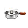 1pc Stainless Steel Pot with Heat-Resistant Wooden Handle - Induction Compatible, Non-Slip Base, Even Heat Distribution Milk Pot. 