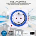 EU/US 24 Hours Timer Switch Timer Plug in Mechanical Grounded Programmable Smart Countdown Loop Switch Socket Auto Power off. 
