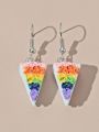 rainbow cake funky drop earrings. 