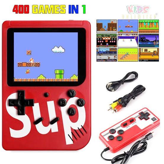Sup Game Portable Video Game Box with Mario, Super Mario, Dr Mario, Contra, Turtles, and Other 400 Games with Battery Included