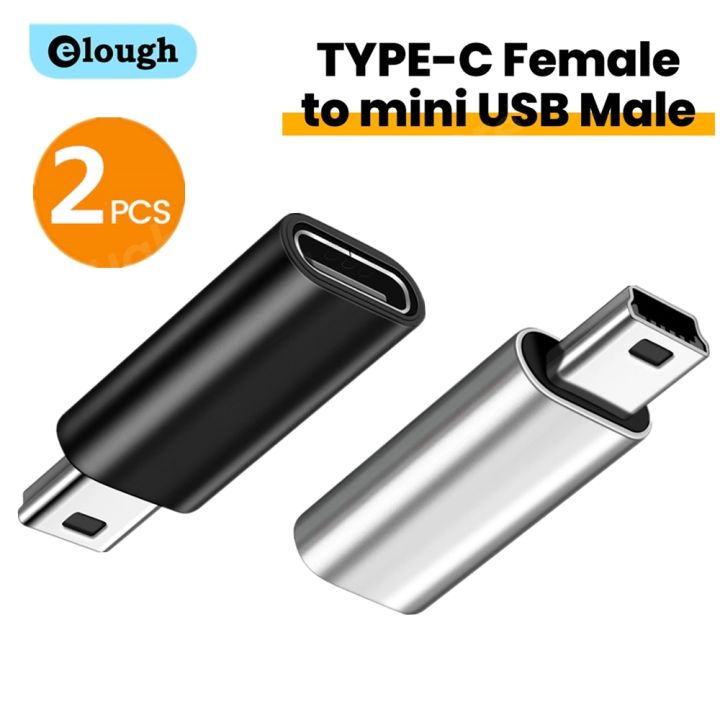 USB Type A Male To Mini B Female Adapter – Universal PC Camera MP3 Converter, Black