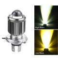 1pcs H4 LED Moto LED Lamp Motorcycle Headlight Bulbs Lens White Yellow Hi Lo Scooter Accessories Fog Lights 12V. 