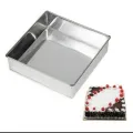 Cake Baking Pan Square Shape Baking Mould, Silver 7x7 inches. 