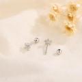 EVSIPOL Tiny Stainless Steel Screw Back Flower Stud Earrings for Women Simple Cute Cartilage Targus Helix Piercing Jewelry . 