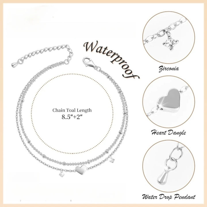 Dainty%20Layered%20Silver%20Anklet%20with%20Heart%20Charm%20-%20Elegant%20CZ%20Bracelet%20for%20Women,%20Waterproof%20&%20Trendy%20Gift%20-%20Image%206