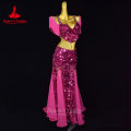 Belly Dancing Performance Suit for Women Big Sequins Bra Top+Long Skirt 2pcs Oriental Dance Professional Competition Clothing.
