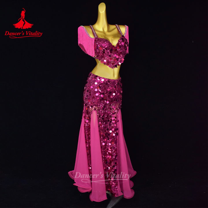 Belly%20Dancing%20Performance%20Suit%20for%20Women%20Big%20Sequins%20Bra%20Top+Long%20Skirt%202pcs%20Oriental%20Dance%20Professional%20Competition%20Clothing%20-%20Image%204