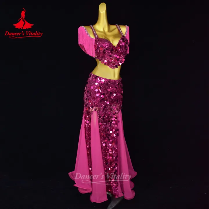 Belly%20Dancing%20Performance%20Suit%20for%20Women%20Big%20Sequins%20Bra%20Top+Long%20Skirt%202pcs%20Oriental%20Dance%20Professional%20Competition%20Clothing%20-%20Image%204