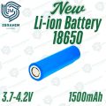 18650 Li ion Cell Rechargeable new | 3.7V to 4.2V |Actual Capacity 1500mAh+ tested| Mass 42g. 