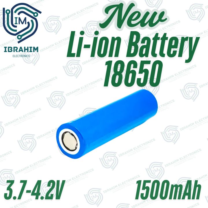 18650 Li ion Cell Rechargeable new | 3.7V to 4.2V |Actual Capacity 1500mAh+ tested| Mass 42g