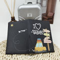 1 Piece I Love Travel Pu Leather Passport Cover Case Holder Wallet Travel Accessories for Men or Women.