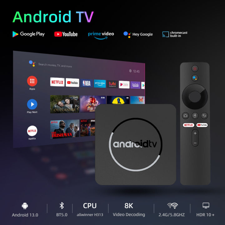 Android13 Smart Mini Android TV Box Google Assistant Portable Streaming Media AllwinnerH313 2G16G 4K HDR10 Vs Amazon Fire TV Q1