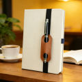 Portable Notebook Pen Holder with Elastic Band PU Leather Pencilcase for Single Pen Loop Secure Planner Journal Notebook .