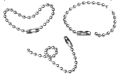BALL CHAIN , key chain tag key ring only silver clour 10 cm. 