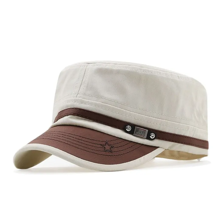 Men%20Unisex%20Army%20Hat%20Baseball%20Cap%20Cotton%20Cadet%20Hat%20Military%20%20Breathable%20Combat%20Fishing%20Flat%20Adjustable%20Cap%20-%20Image%202