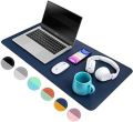 Navy Blue Large Size Desk Mat 12 x 30 inch Laptop Mat Large Size 12x30 inch Keyboard Mouse Pad Word Pad & Mats. 