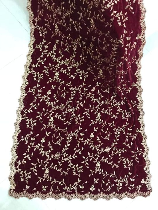 Velvet Shawl Embroidered Cut-Work