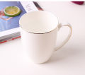 Beautiful white golden line bone Tea Mug Coffee Mug, Men's and Women's Tea Mugs for Office and Home with Handle, Camping Mug.11 oz. 