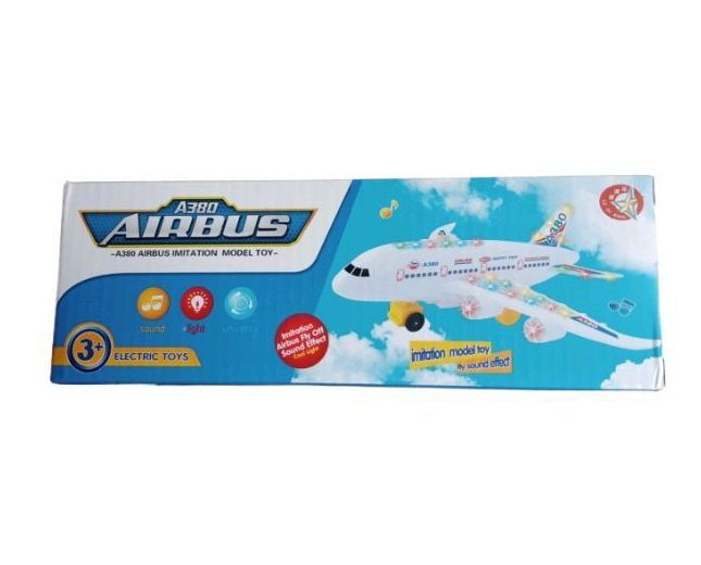 Airplane Toys for Kids, Bump and Go Action, Toddler Toy Plane with LED Flashing Lights and Sounds for Boys & Girls 3-12 Years Old (Airbus A380)