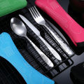 Picnic Set Tableware Washable with Zipper Travel Cutlery Kit Case Portable Pouch for Dinner Household Tool Travel Camping Spoon. 