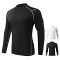 Kitty mall men's long sleeve sports shirt Pro Combat compression shirt reflective logo on sleeve [kanom] Ready to ship]. 