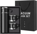 Double-Wall Stainless Steel Vacuum Thermos Flask with Silicone Handle and Insulated Lid Set With 2 Stainless Steel Cups for Hot and Cold Beverages 500 ML. 
