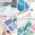 3-layer 18 Compartment Transparent Storage Box, Jewelry and Toy Storage Box, Suitable for Kitchen, Jewelry Organizer. 