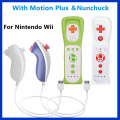 1 pair Wii Nunchuck Controller Set Motion Plus Remote Controller Wii Remote Controller Gamepad for Nintendo Wii Games Control. 