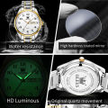 OLEVS Trendy popular mens watches Dual Calendar waterproof Arabic numeral scale luminous quartz wristwatch genuine watch for man. 