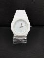 Most Treading Arabic Aura Watch Premium Stainless Steel Luxury Wrist Watch for Men Full White Colour. 
