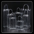 5/10/20/30PCS Transparent Plastic Gift Bag with Handle Reusable PVC Gift Clear Packaging Wedding Birthday Party Portable Handbag.