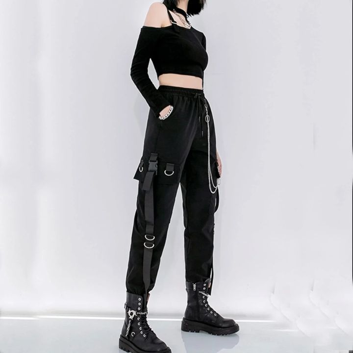 Black%20Casual%20Pants%20for%20Women%20in%20Spring%20Autumn%20Korean%20Style%20Ins%20Hip-Hop%20Student%20Loose%20High-Waisted%20Slim%20Legged%20Cargo%20Pants%20Trendy%20-%20Image%203