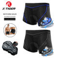 X-TIGER Men's Padded Cycling Underwear 5D Gel Cushioning MTB Boxer Shorts Breathable Road Bike Underwear Cycling Shots Ciclismo. 