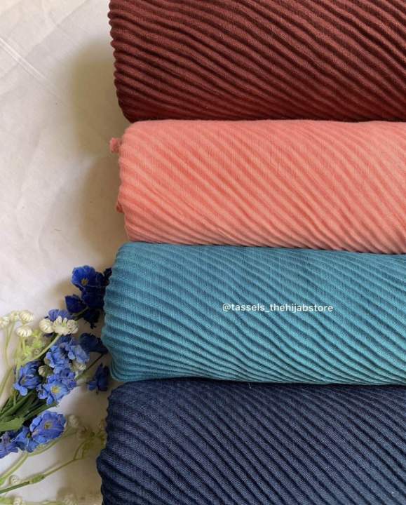 Pleated Viscose Cotton Hijab/ Cotton Hijab/ Viscose Hijab