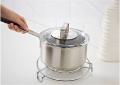 STAINLESS STEEL KITCHEN UTENSIL HEAVY HOT POT STAND PLATE STAND HOT PLATE STAND STEAMER  Handi stand  Set of 3 ( 2x 6inch, 1 x 12inch). 