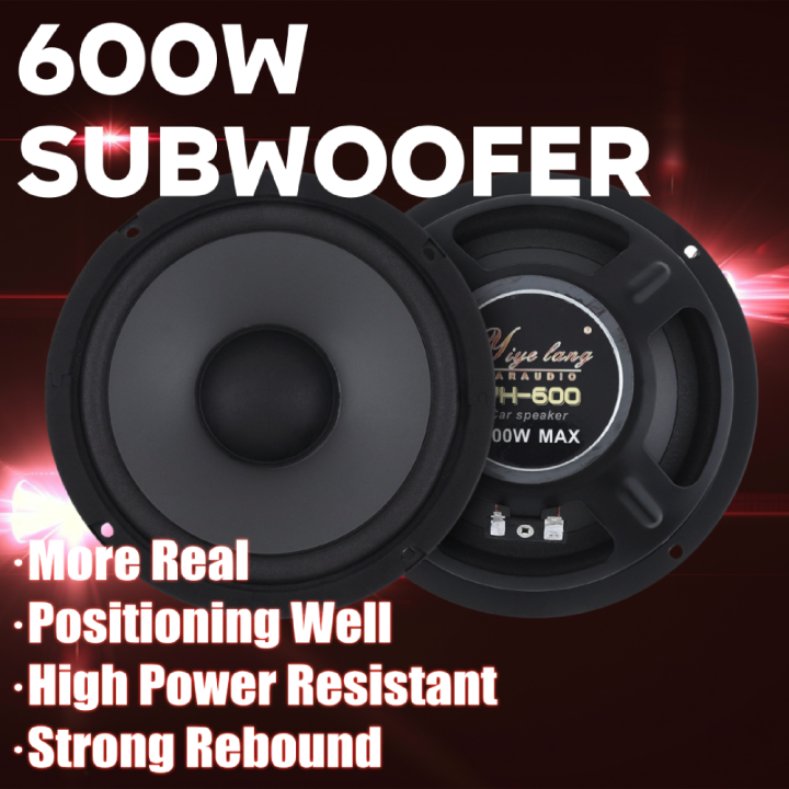 Car Audio Speaker 6 Inch 600W 2-Way Full Range Frequency Automotive Audio Loudspeaker Heavy Mid-bass Ultra-thin Modified Speaker