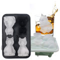 3D Cute Cat Ice Cube Molds 4 Holes Silicone Ice Cube Tray Animal Shape Ice Mold Ice Ball Maker Kitchen Bar Ice Cube Mold Tool.