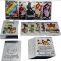55pcs Pokemon Gold Foil Anime Cartoon Pokemon English Version Tcg Cards For Fans Collection. 