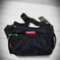 Weli's s5484 black beautiful nylon material waterproof adjustable strap travel sports chest pack rider bag. 
