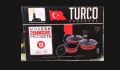 turco 13 pec nonstick set with double coating and glass lig. 