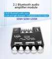 MT21 Bluetooth Amplifier Board, 50W×2+100W 2.1 Channel Subwoofer 12V-24V Audio Power Amplifier Module with Treble Bass Control, Bluetooth, AUX Inputs. 