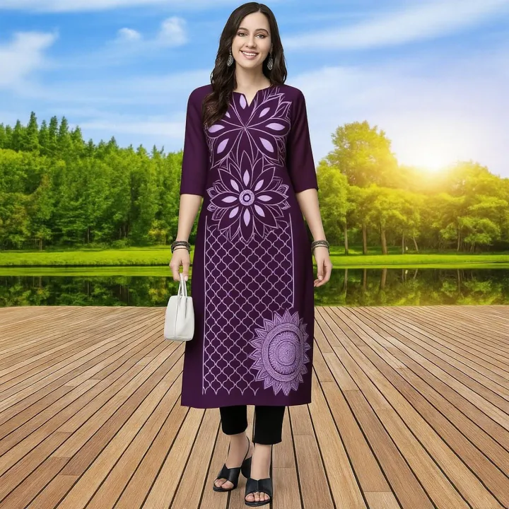 Muslim%20Kurtta%20Women's%20Fashionable%20Comfortable%20Kurt%20Dress%202026%20Straight%20Tube%20Flowers%20Casual%20Ethnic%20Middle%20Eastern%20Arabic%20Dress%20-%20Image%204